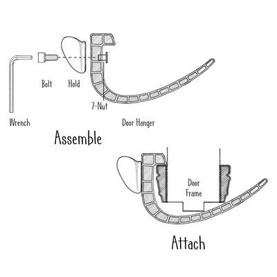 Porta-Hang Base Unit - Rock Climb From Any Door Frame - Door Hangers - Add First!!