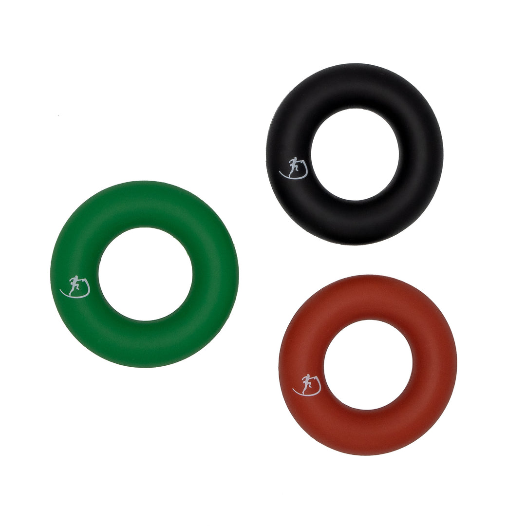 The Forbidden Donuts - Hand and Finger Grip Strength Training Exercise Donuts (Multi-Color) Set of 3