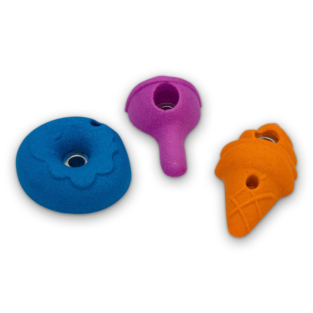 Fun Rock Climbing Holds - Donut, Lollipop and Ice Cream Cone