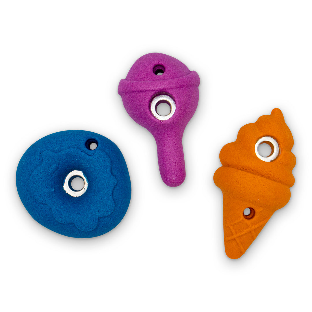 Fun Rock Climbing Holds - Donut, Lollipop and Ice Cream Cone